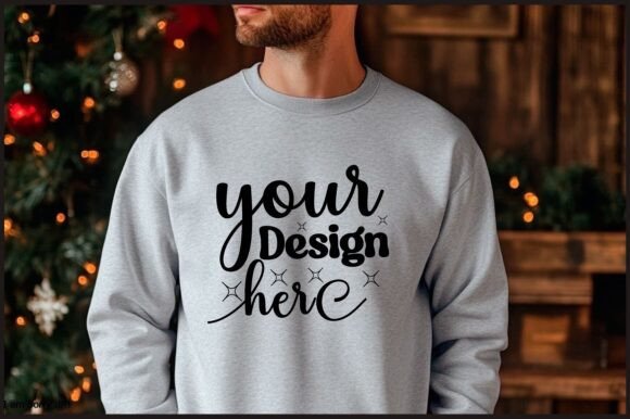 Christmas Men Sweatshirt Mockup 110 Graphics for Product Mockups