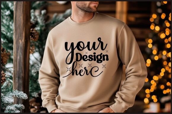 Christmas Men Sweatshirt Mockup 117 Graphics for Product Mockups