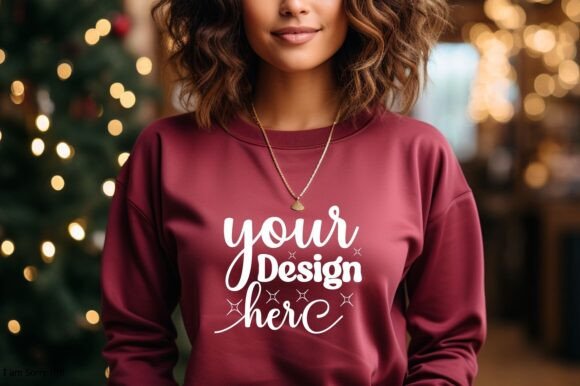 Christmas Women Sweatshirt Mockup 74 Graphics Review