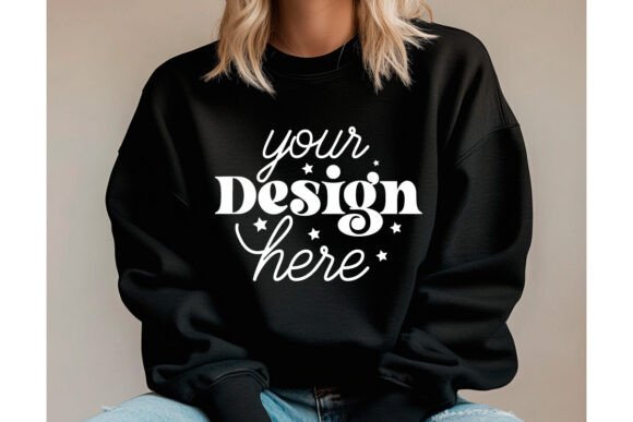 Gildan 18000 Sweatshirt Mockup 12 Graphics