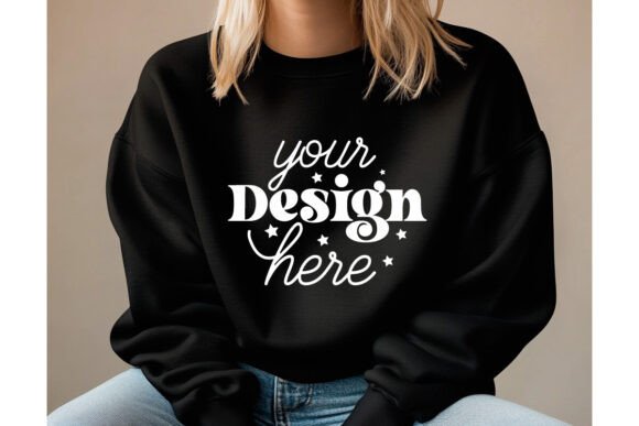 Gildan 18000 Sweatshirt Mockup 4 Graphics