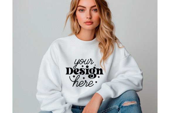 Gildan 18000 Sweatshirt Mockup 90: Graphics for Product Mockups