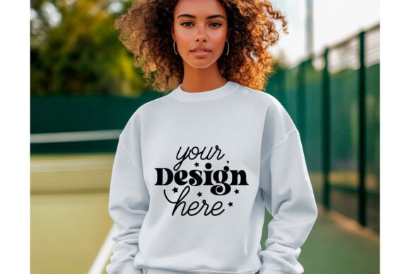 Gildan 18000 White Sweatshirt Mockup 20: Graphics for Product Mockups