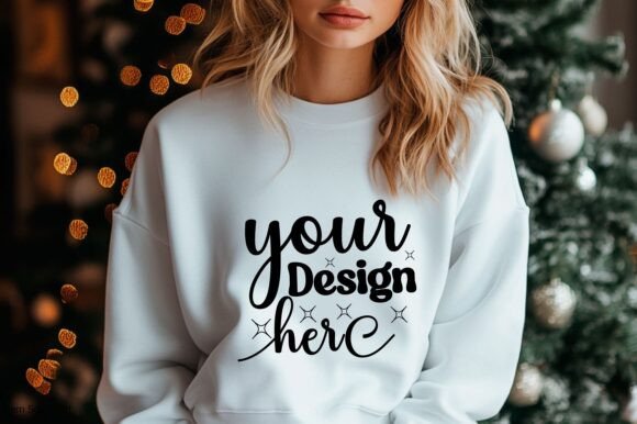 Gildan Christmas Sweatshirt Mockup 157 Graphics