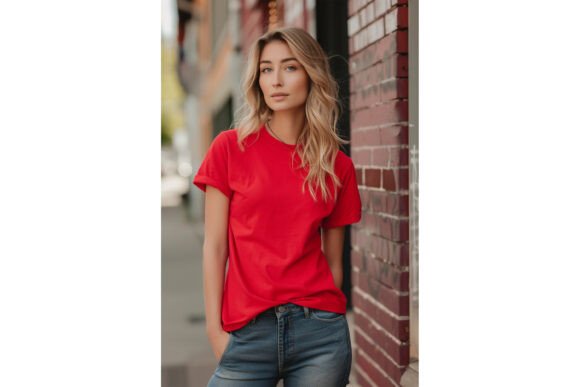 Red T-Shirt Mockup for Graphics & Product Mockups