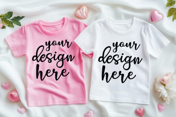 Valentines Couple T-shirt Mockup: Graphics for Product Mockups